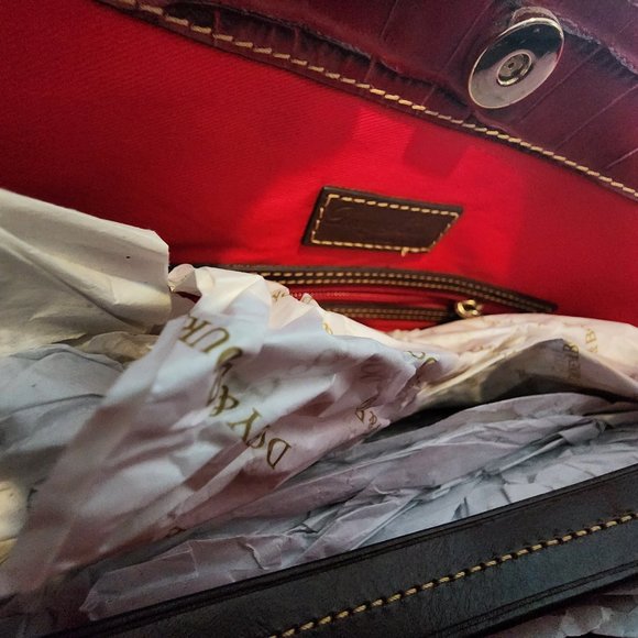 Dooney & Bourke Red Croc-Embossed Hobo Bag - Picture 3 of 4